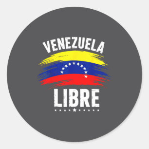Adesivo Redondo Venezuela Livre 2026 Bandeira do Coração da Venezu