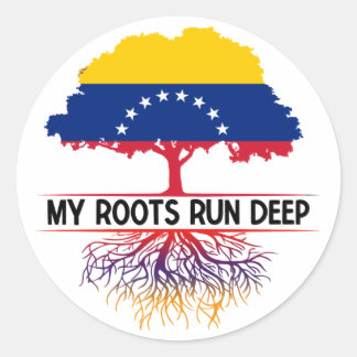 Adesivo Redondo Venezuela: Minhas Raízes Correm Profundo Orgulho V
