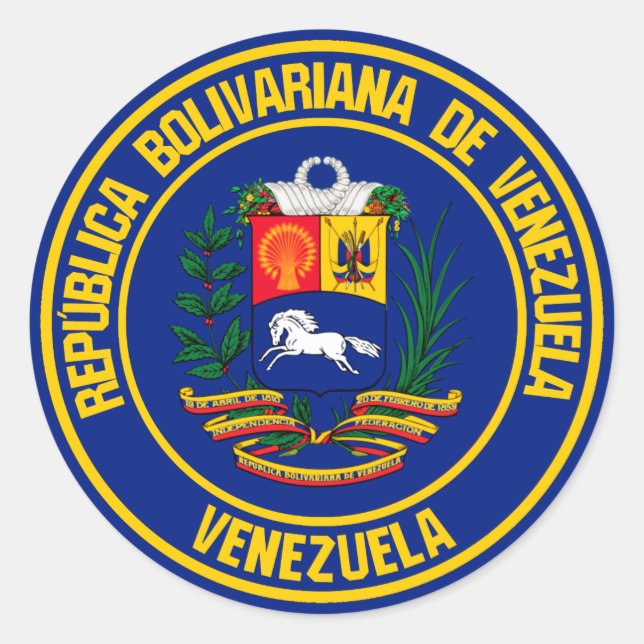 Adesivo Redondo Venezuela Round Emblem (Frente)
