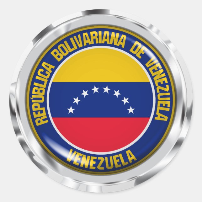 Adesivo Redondo Venezuela Round Emblem (Frente)