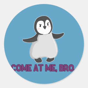 Adesivo Redondo Venha Comigo, Irmão Pinguim