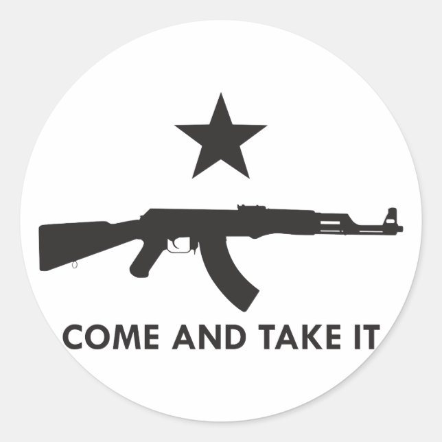 Adesivo Redondo Venha e pegue! AK47 (Frente)