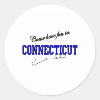 Adesivo Redondo Venha se divertir em Connecticut