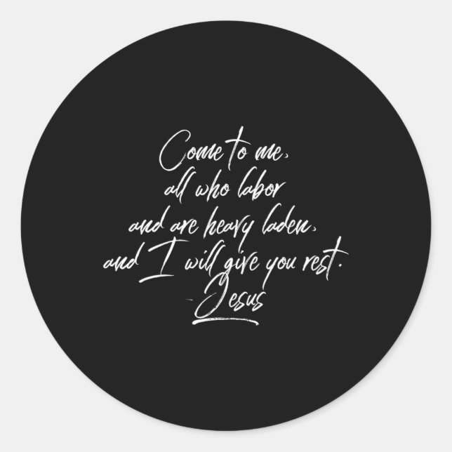 Adesivo Redondo Venham A Mim Todos Que Trabalham E São Matemáticos (Frente)