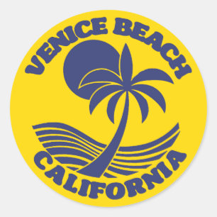 Adesivo Redondo Venice Beach California