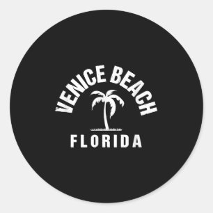 Adesivo Redondo Venice Beach Fl Palm Tree Art Venice Palm Tree Tra