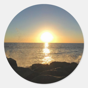 Adesivo Redondo Venice Beach Sunset