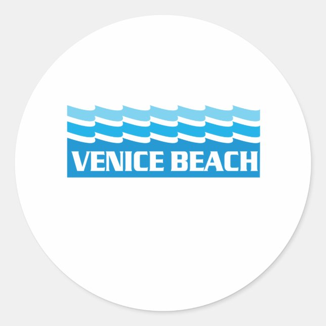 Adesivo Redondo Venice Beach Waves (Frente)