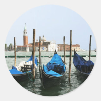 Adesivo Redondo Venice gondolas