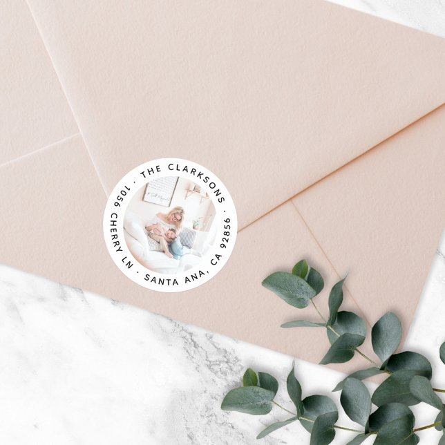 Adesivo Redondo Ventilador de fotos redondas clássico de endereço  (Criador carregado)