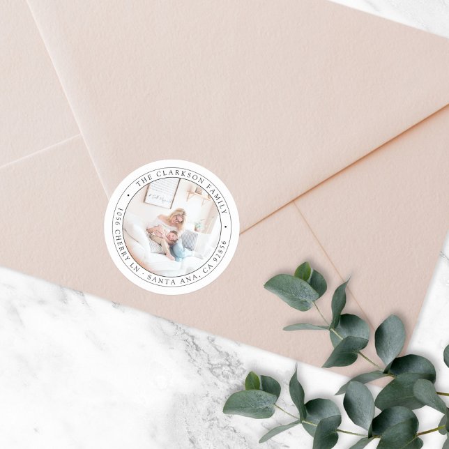 Adesivo Redondo Ventilador de fotos redondas clássico de endereço  (Criador carregado)