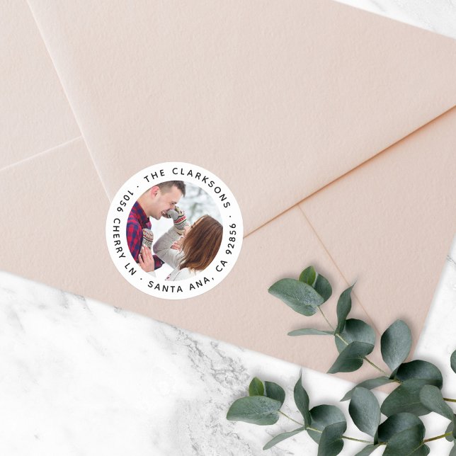 Adesivo Redondo Ventilador de fotos redondas clássico de endereço  (Criador carregado)