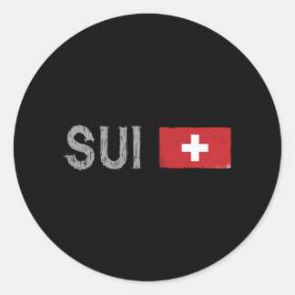 Adesivo Redondo Ventilador de futebol de suiça Shirt Swiss Flag