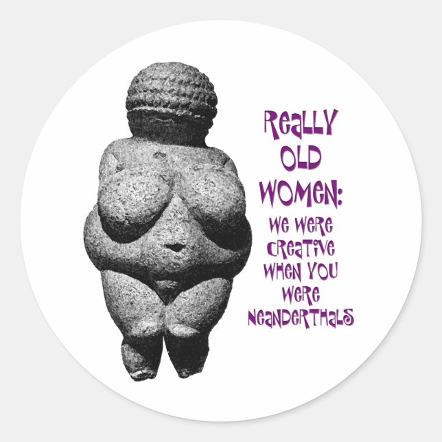 Adesivo Redondo Vênus de Willendorf (Frente)