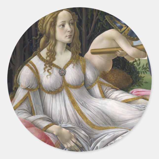 Adesivo Redondo Vênus e Mars, Sandro Botticelli (Frente)
