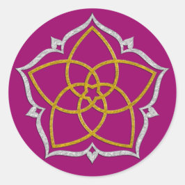 Adesivo Redondo VENUS FLOWER / Venusblume Lotus DOURADO SILVER