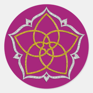 Adesivo Redondo VENUS FLOWER / Venusblume Lotus DOURADO SILVER