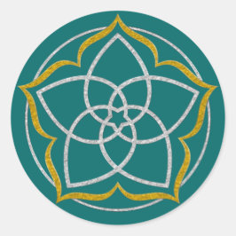 Adesivo Redondo VENUS FLOWER / Venusblume Lotus SILVER DOURADO