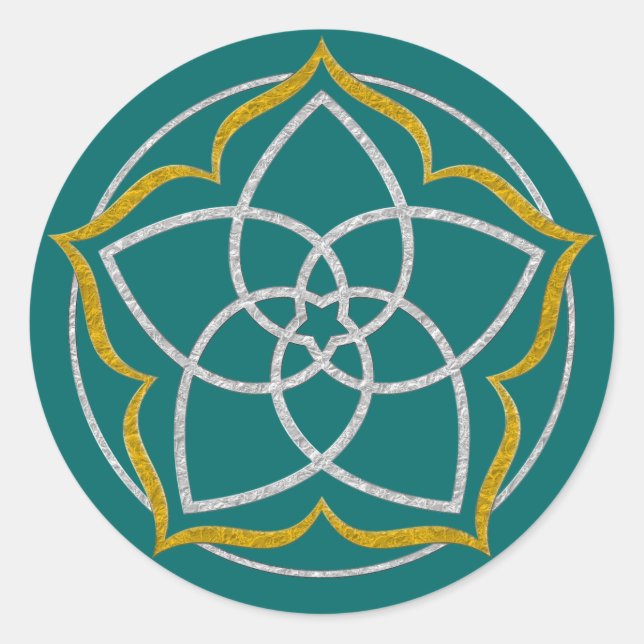 Adesivo Redondo VENUS FLOWER / Venusblume Lotus SILVER DOURADO (Frente)
