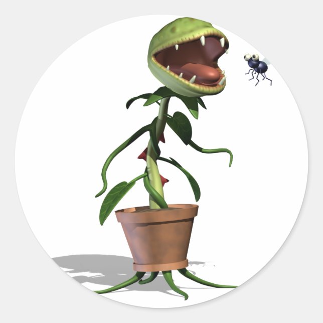 Adesivo Redondo Vênus Fly-trap Stickers (Frente)