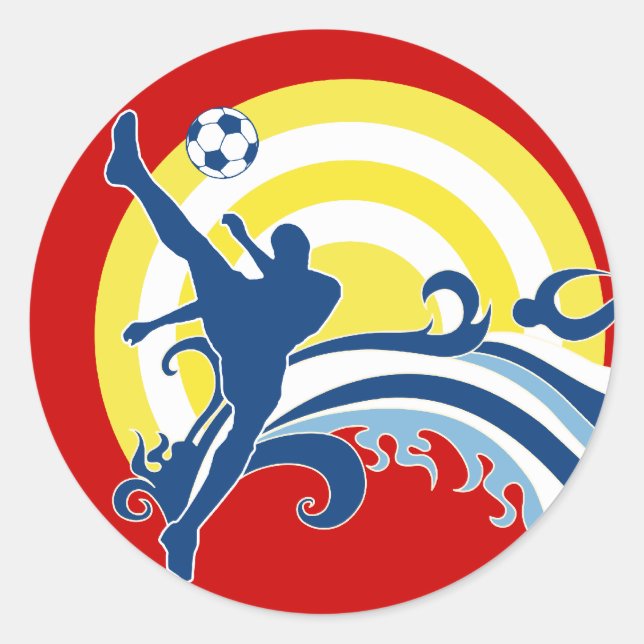 Adesivo Redondo verão de futebol. (Frente)