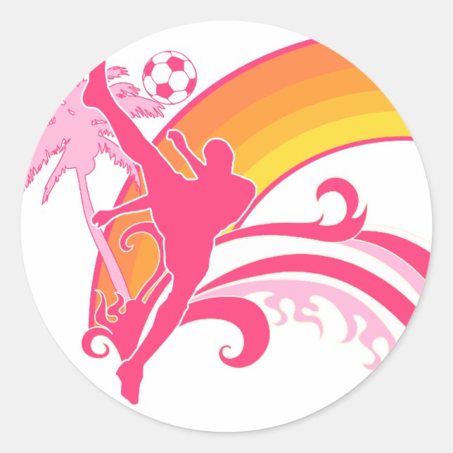 Adesivo Redondo verão de futebol. (Frente)