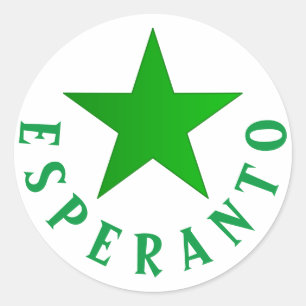 Adesivo Redondo Verda Stelo (Estrela Esperanto)