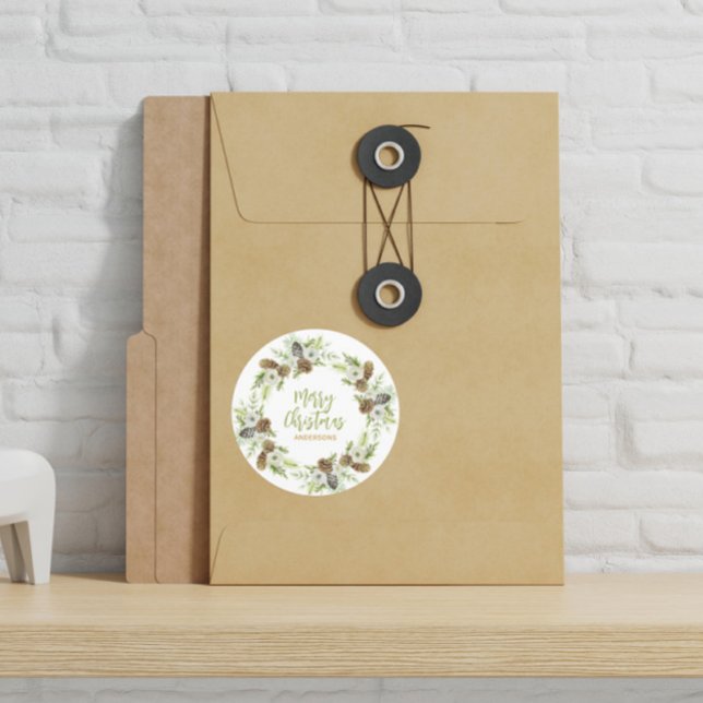 Adesivo Redondo Verdadeira Floral Verde Pinheiros (Criador carregado)