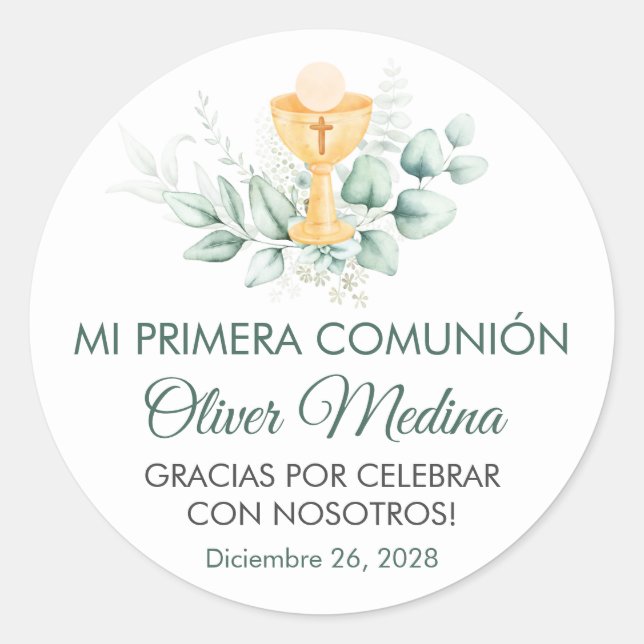 Adesivo Redondo Verde bonito e elegante deixa primeira comunidade (Frente)