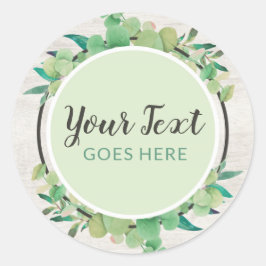 Adesivo Redondo Verde Botânico Eucalyptus & Rustic Wood Eco