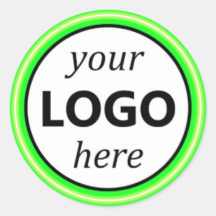 Adesivo Redondo Verde Brilhante Próximo ao Círculo Logotipo Imagem