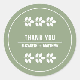 Adesivo Redondo Verde | Casamento de Branches Brancos