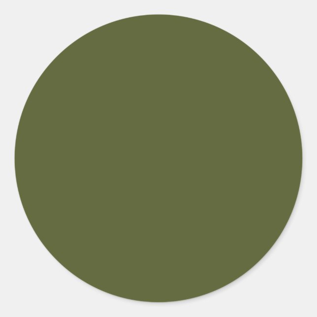 Adesivo Redondo Verde-do-exército (cor sólida) (Frente)