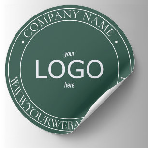 Adesivo Redondo Verde e branco mínimos do LOGO