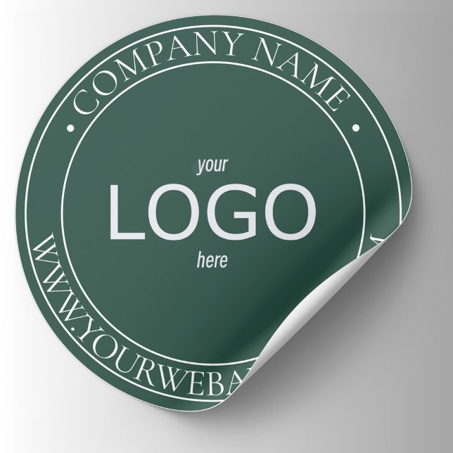 Adesivo Redondo Verde e branco mínimos do LOGO (Criador carregado)