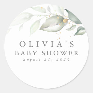 Adesivo Redondo Verde e Dourado Elegante moderno mínimo