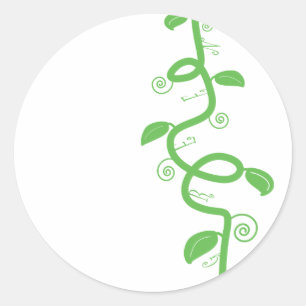 Adesivo Redondo Verde e o Beanstalk