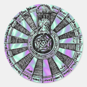 Adesivo Redondo Verde estrangeiro, rei Arthur-Cavaleiro-Mesa