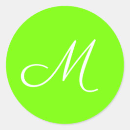 Adesivo Redondo verde fluorescente - monograma