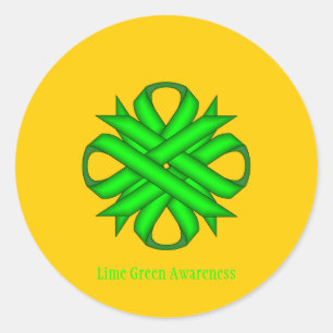 Adesivo Redondo verde limão Clover Ribbon por Kenneth Yoncich