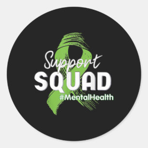 Adesivo Redondo Verde limão de Sensibilização para a Saúde Mental 