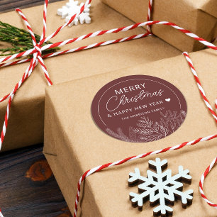 Adesivo Redondo Verde Natalino Feliz Natal Personalizado