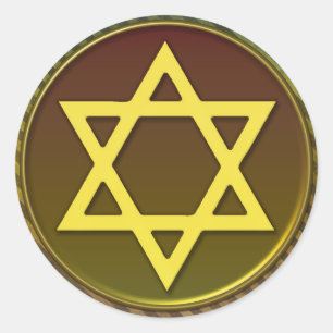 Adesivo Redondo Verde-oliva, Bar-de-risca-castanha Mitzvah Sticker