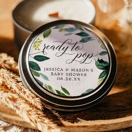 Adesivo Redondo Verde Pronta Para Pop Chá de fraldas Favorecendo A