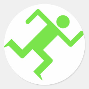 Adesivo Redondo Verde Running do homem