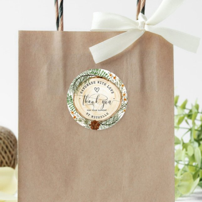 Adesivo Redondo Verde Russo Feita À Mão Com Amor (Criador carregado)