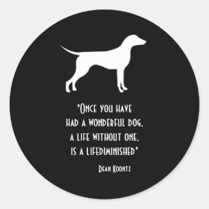 Adesivo Redondo Verde-verde-branco Dean Koontz cita o cão Case-Ma