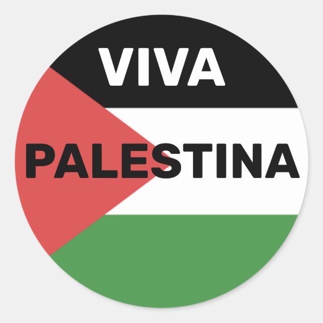 ADESIVO REDONDO VERDE VERMELHO NEGRO VERMELHO DA PALESTINA GRATUIT (Frente)