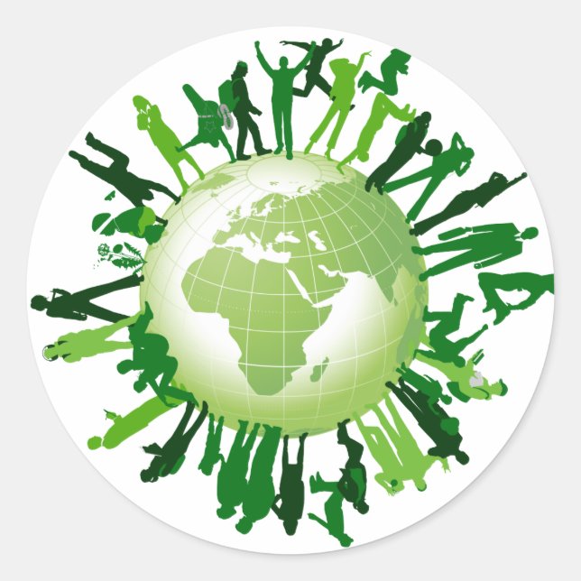 Adesivo Redondo Verde vivo: Nossa Terra Verde (Frente)