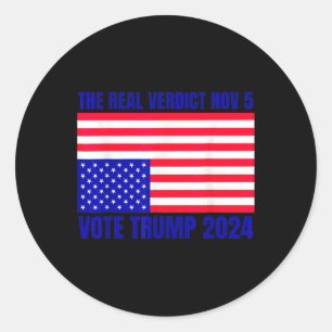 Adesivo Redondo Verdict Real 5 Nov Trump 2024 Sinal invertido Dis